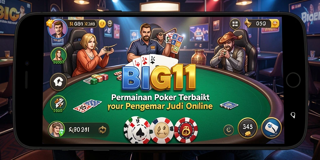 Tampilan gameplay Poker yang mendebarkan dari aplikasi BIG11.