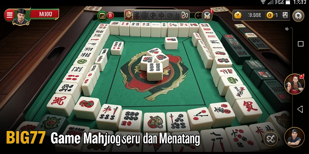 Tampilan gameplay seru dari BIG77 dengan elemen Mahjong yang menarik.