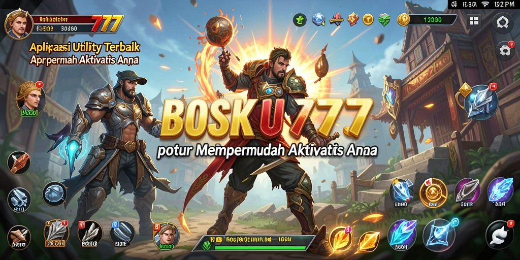 Tampilan utama BOSKU777 dengan fitur-fitur Utility yang memudahkan pengelolaan waktu.