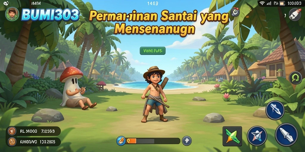 Tampilan gameplay BUMI303 yang penuh warna dan menarik.