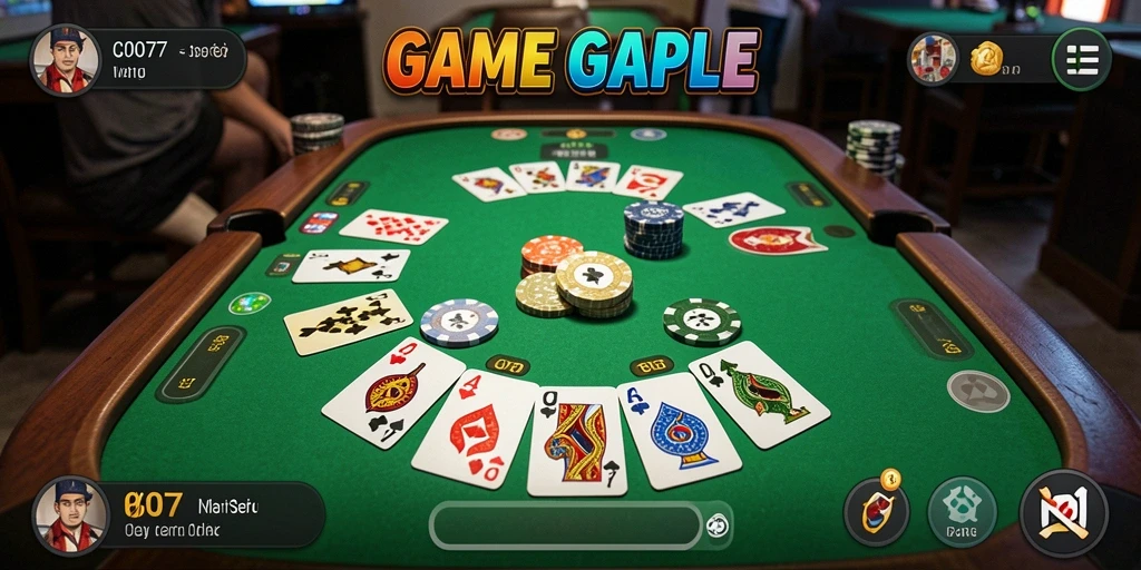 Tampilan menarik dari gameplay Gaple di C0077.