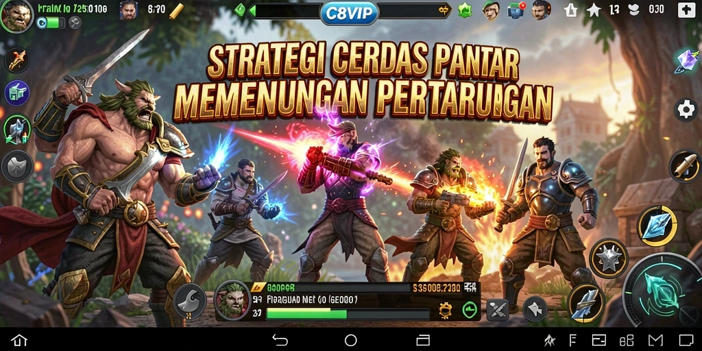 Tampilan gameplay yang mendebarkan dalam C8VIP dengan strategi yang dinamis.