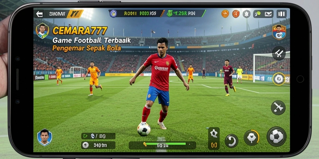 Tampilan menakjubkan dari gameplay CEMARA777 yang menghadirkan aksi sepak bola.
