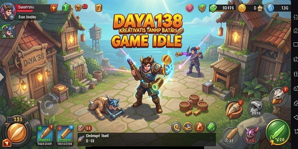 Tampilan gameplay DAYA138 dengan karakter yang aktif dan progres usaha.