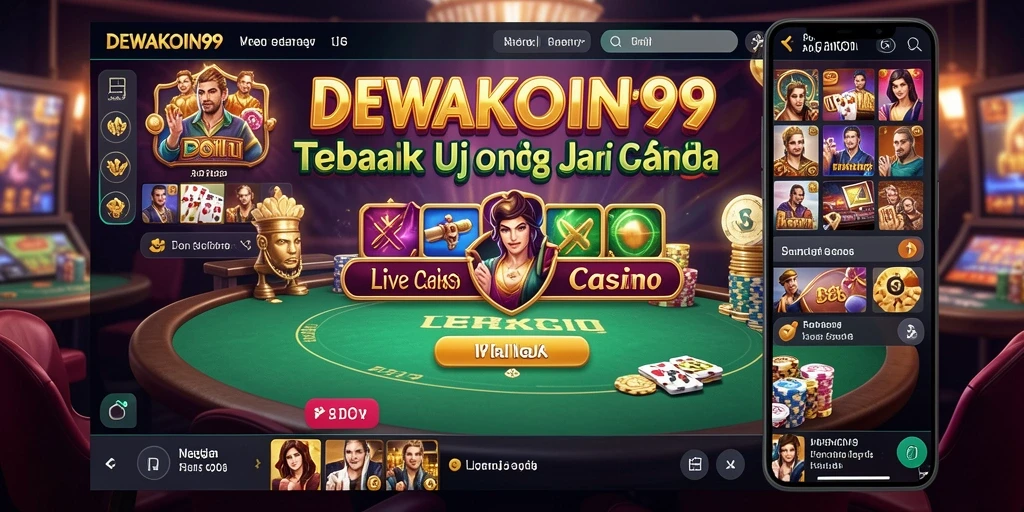 Tampilan mendebarkan dari permainan Live Casino di DEWAKOIN99.
