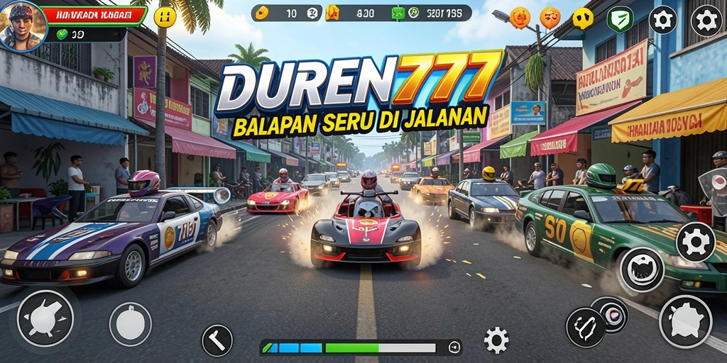 Tampilan bermain DUREN777 dengan aksi balapan yang mendebarkan.