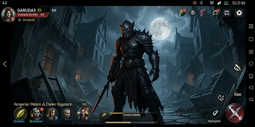 Tampilan gameplay mendebarkan di GARUDA365 dengan elemen horor yang menyeramkan.