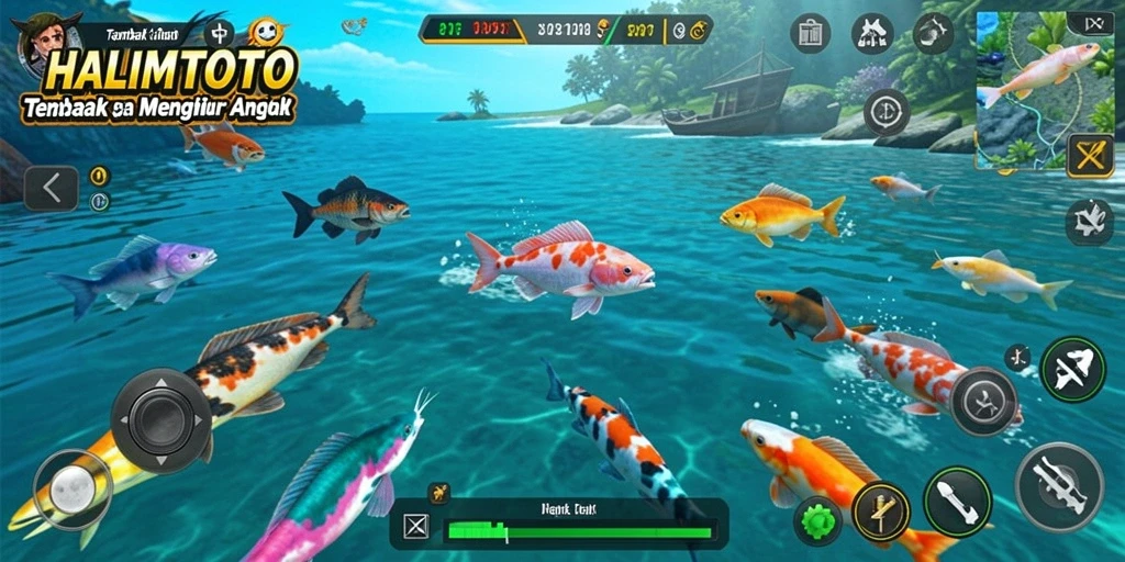 Tangkapan ikan seru dengan efek visual menakjubkan di HALIMTOTO.