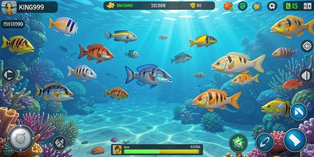 Tampilan menarik dari gameplay KING999 dalam menangkap ikan.