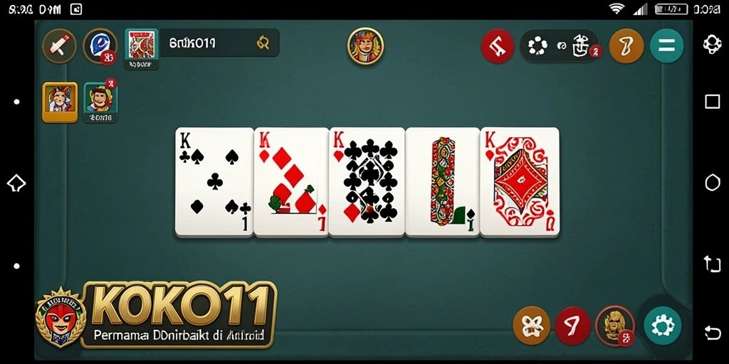 Screenshot gameplay KOKO11 menampilkan keseruan bermain Domino bersama teman.