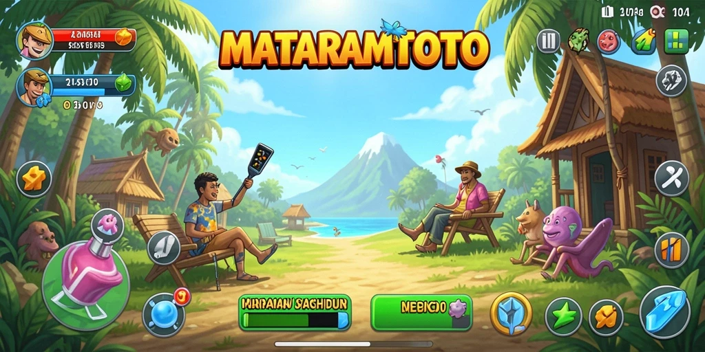 Tampilan gameplay <strong>MATARAMTOTO</strong> yang ceria dan menghibur.