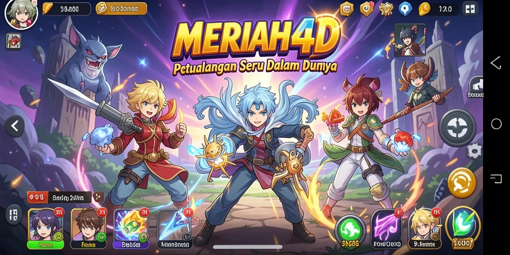 Tampilan gameplay MERIAH4D yang penuh warna dan menarik.