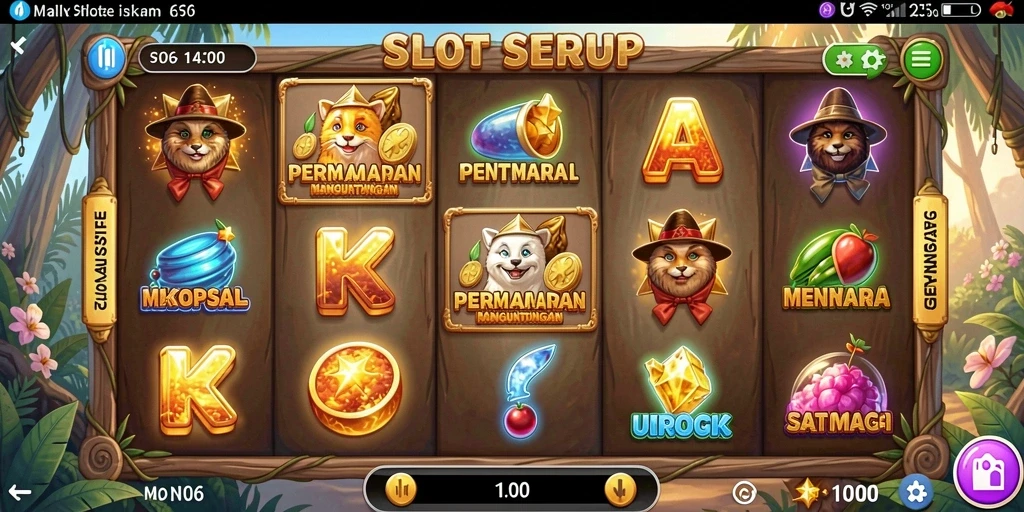 Tangkapan layar permainan Slot N06 menampilkan aksi seru saat memutar gulungan.