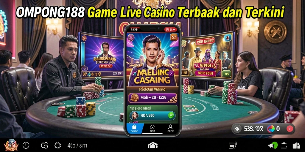 Tampilan menarik dari gameplay Live Casino di OMPONG188.