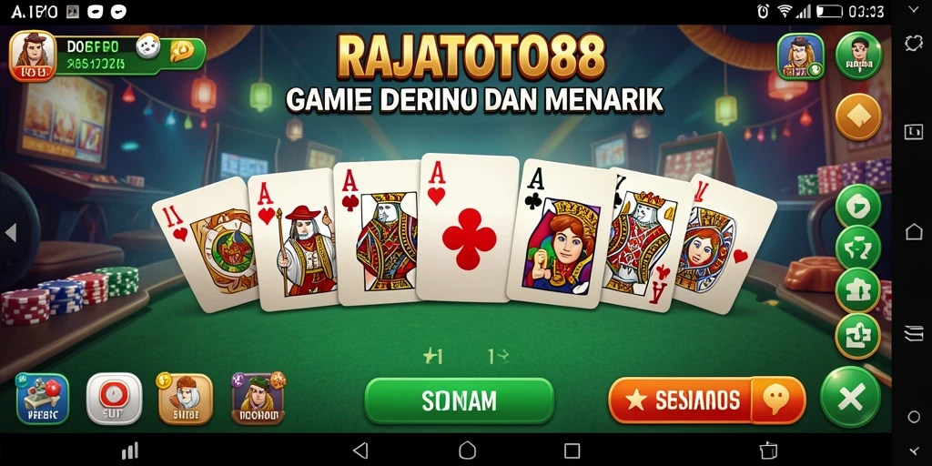 Tampilan gameplay seru dari RAJATOTO88 dengan fitur domino.
