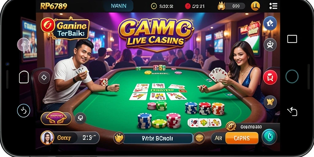 Tampilan asli gameplay Live Casino RP6789 yang mendebarkan.