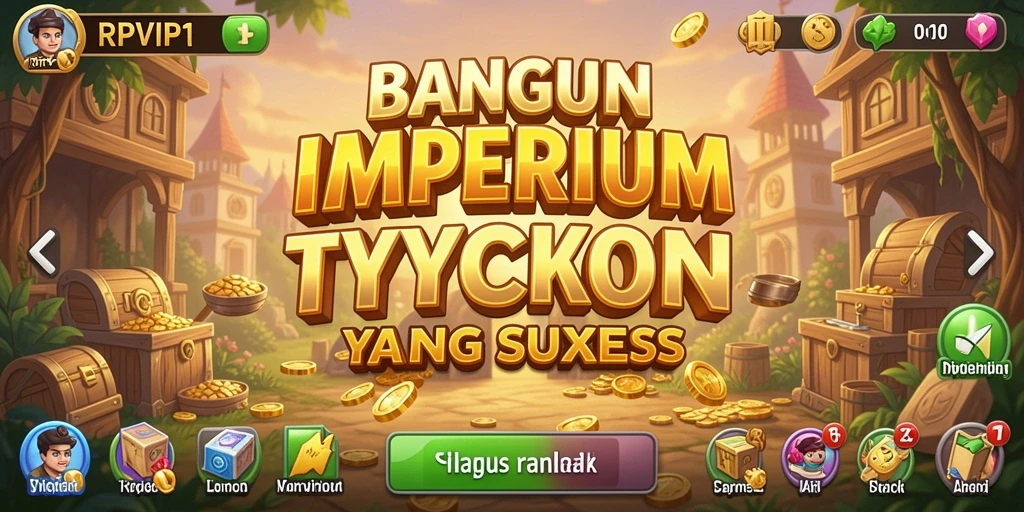 Screenshot gameplay RPVIP1 menunjukkan proses membangun bisnis Tycoon yang sukses.