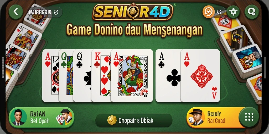 Screenshot gameplay <strong>SENIOR4D</strong> yang menunjukkan keseruan bermain Domino.