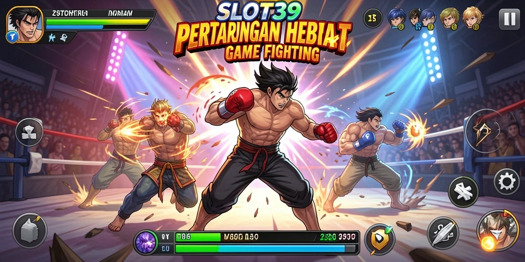 Gameplay SLOT39 yang penuh aksi dalam pertempuran Fighting.