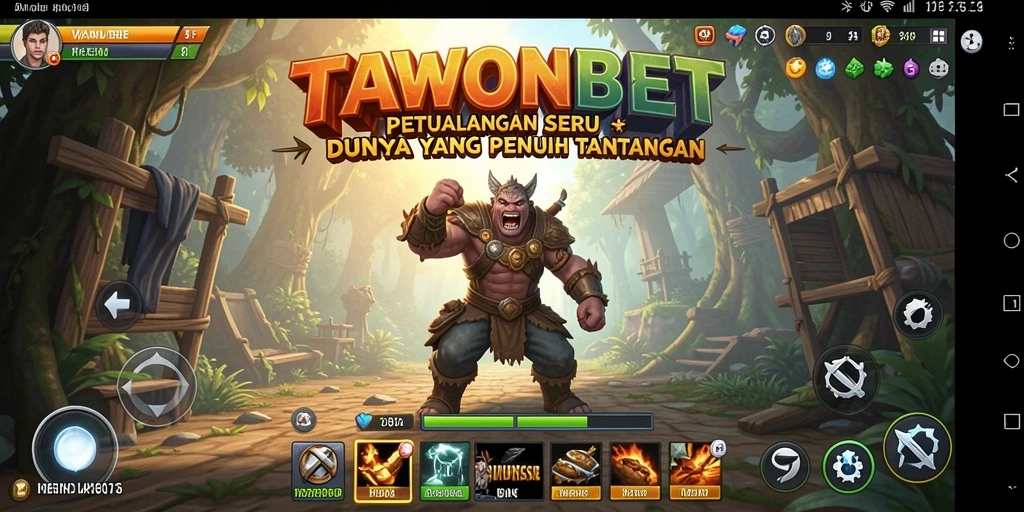 Tangkapan layar menampilkan aksi menarik dalam permainan petualangan TAWONBET.