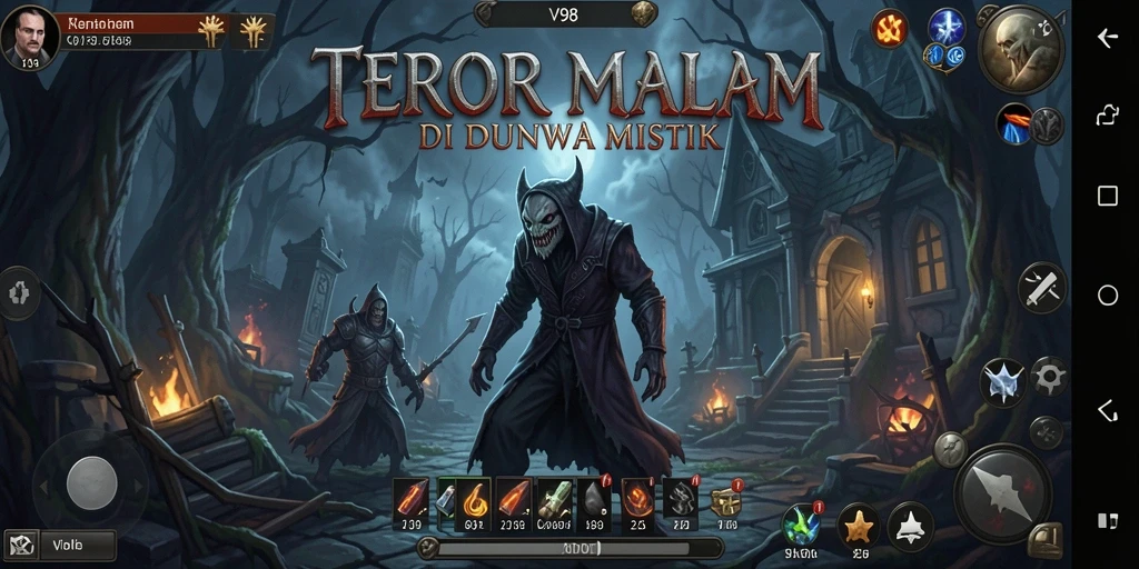 Screenshot V98 menampilkan gameplay mencekam penuh teror.