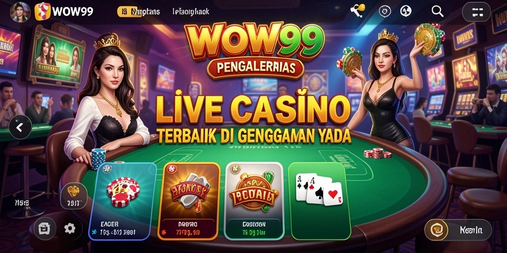 Tampilan gameplay WOW99 yang mendebarkan dengan dealer profesional.